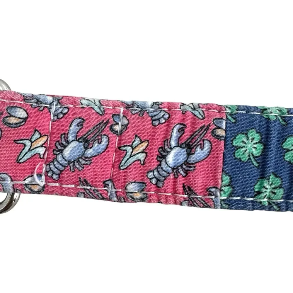 Vineyard Vines Pink Blue Green Derby Patchwork D-Ring Belt Small Unisex Kids S